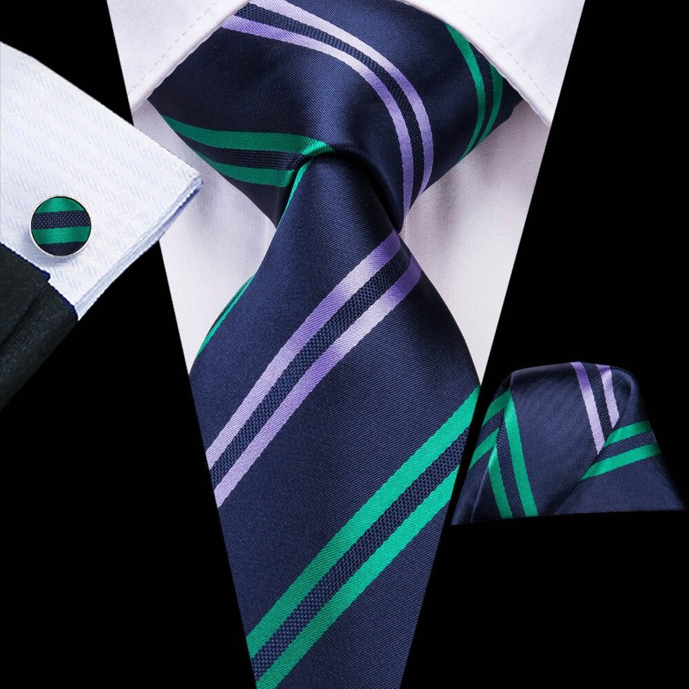 Blue (Lavender & Green) Necktie Set